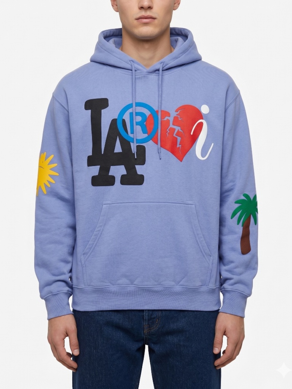 The Kid Laroi TKL Graphic Pullover Sweatshirt Blue Fleece Drawstring Hoodie M